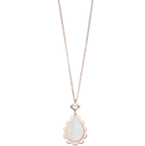 LC Lauren Conrad Jewelry - LC Mother-of-Pearl Scalloped Teardrop Pendant